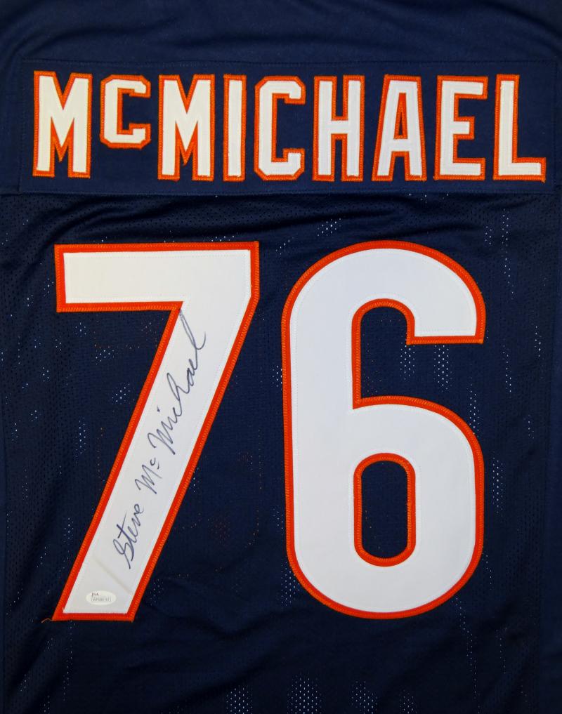 Steve McMichael Autographed Blue Pro Style Jersey- JSA Witnessed  Authenticated