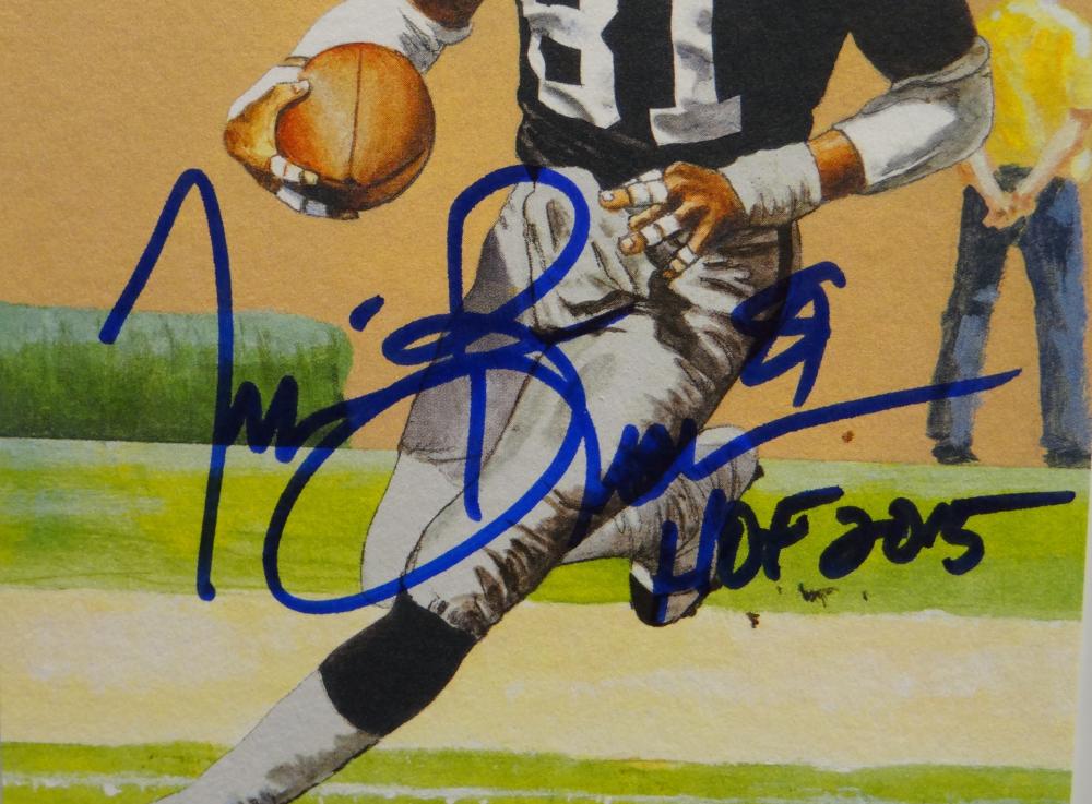 Tim Brown Autographed Oakland Raiders Goal Line Art Card With HOF- JSA W  Auth