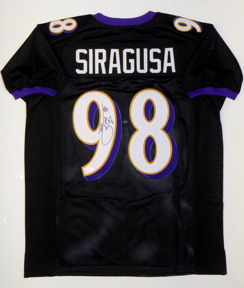 Tony Siragusa Autographed Black Pro Style Jersey With Inscription- JSA –  The Jersey Source