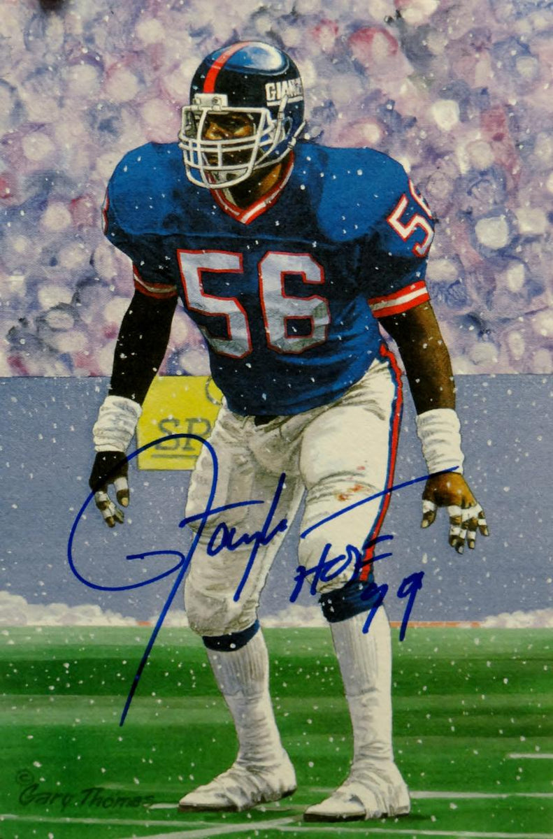 Lawrence-Taylor-Autographed-New-York-Giants-Goal-Line-Art-Card-W-HOF-JSA-W-Auth