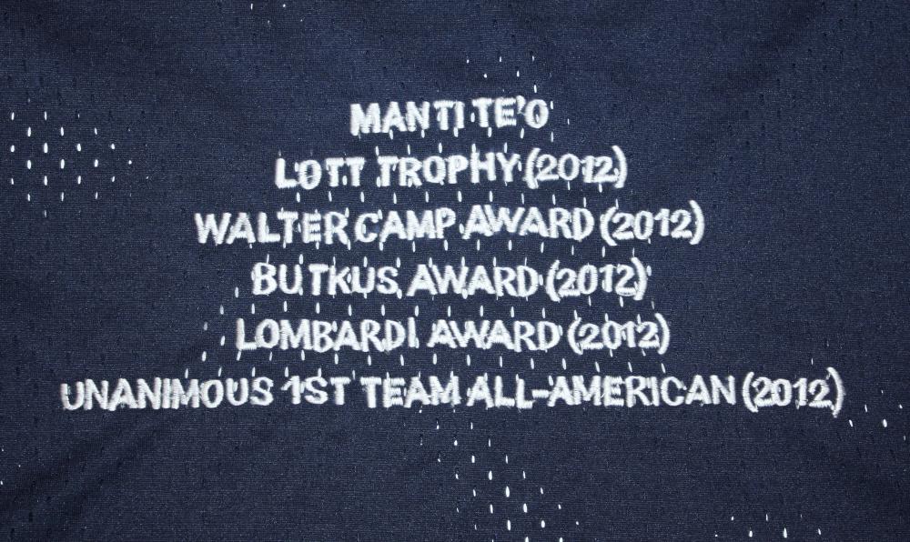 Manti Te'o Signed College-Edition Blue Football Jersey (JSA) — RSA