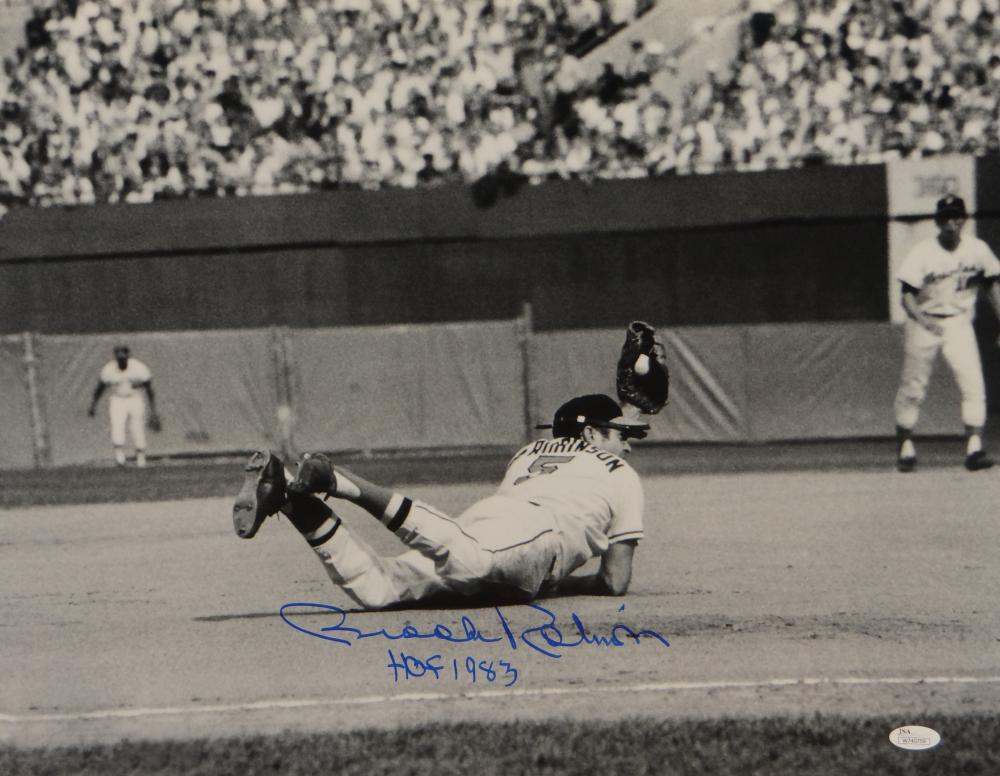 Brooks Robinson Signed *Blue Orioles 16x20 Diving Catch Photo W/ HOF- – The  Jersey Source