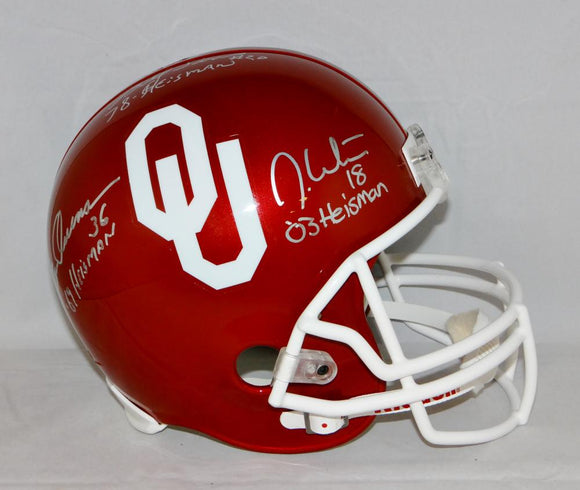 White Owens Sims Autographed OU Sooners F/S Riddell Helmet W/Heisman- JSA W Auth Image 1