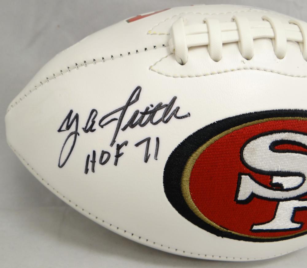 Y.A. Tittle Autographed San Francisco 49ers Logo Football With HOF