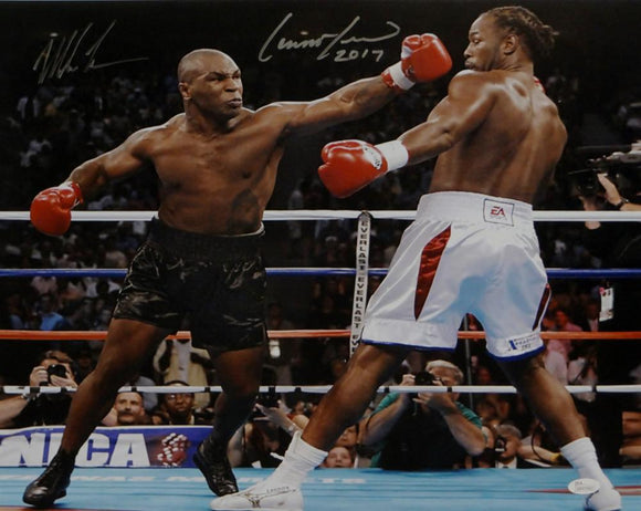 Mike Tyson/Lennox Lewis Autographed 16x20 Photo- JSA W Authenticated