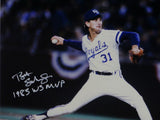 Bret Saberhagen Autographed Royals Ready to Throw WS MVP 16x20 Photo JSA W Auth