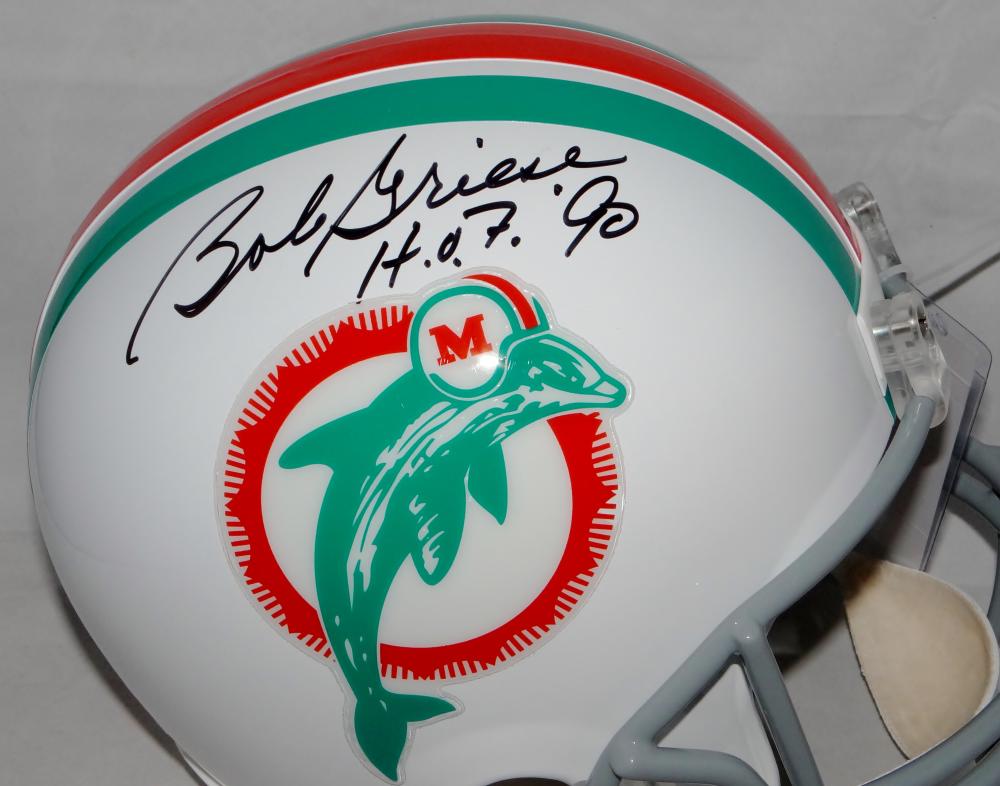 Bob Griese Autographed/Signed Miami Dolphins Replica TB Helmet HOF