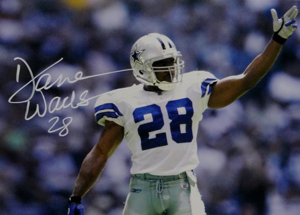 FRAMED Autographed/Signed DARREN WOODSON 33x42 Dallas Blue Jersey