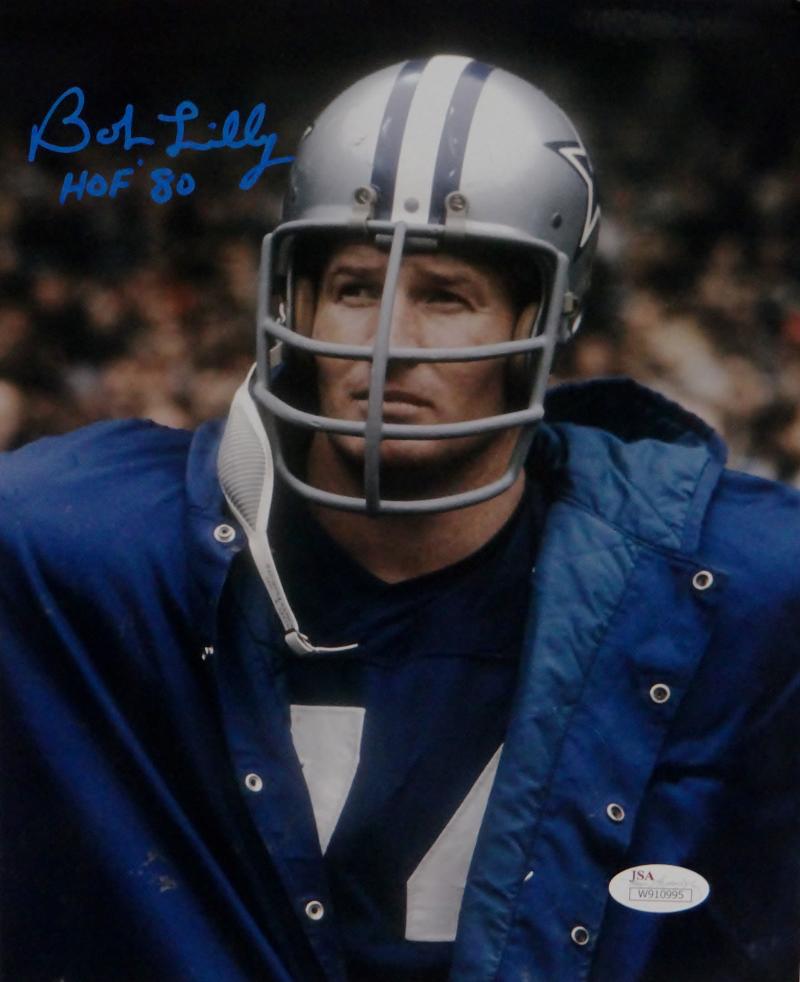 Bob Lilly HOF 80 Autographed 8x10 Football Photo (Beckett)