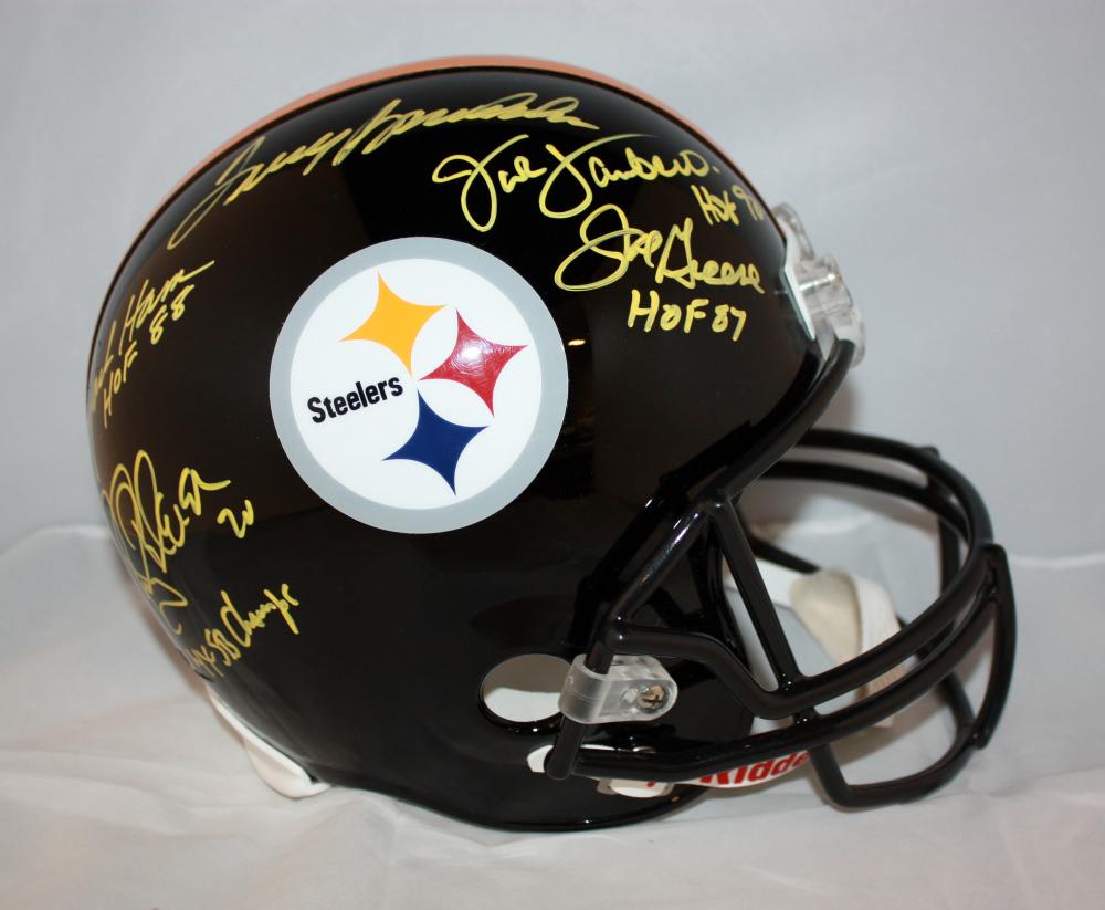 STEELERS ROCKY BLEIER AUTOGRAPHED MINI HELMET W/COA