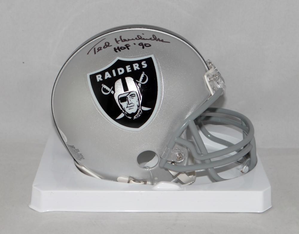 Ted Hendricks Autographed Oakland Raiders Mini Helmet w/ HOF- JSA