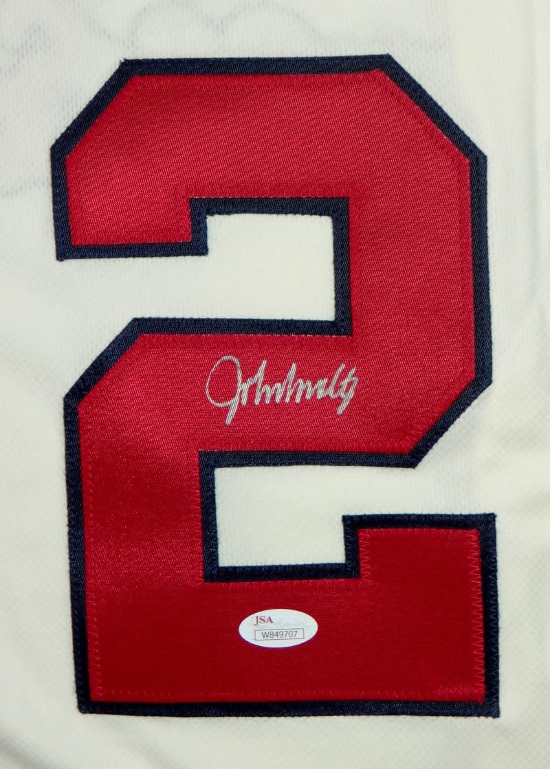 John Smoltz Autographed Atlanta Braves Cream Majestic MLB Authentic Je –  The Jersey Source