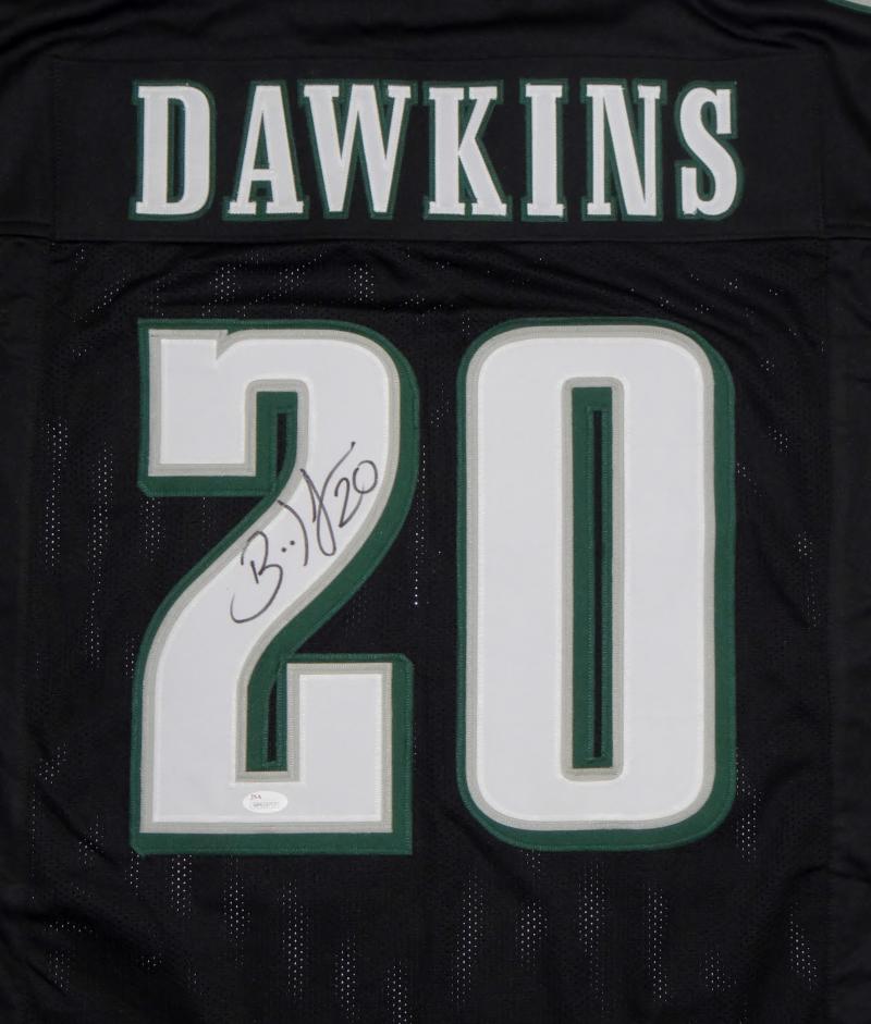 Brian Dawkins Autographed/Signed Pro Style White XL Jersey Beckett