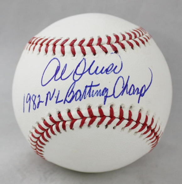 Al Oliver Autographed Rawlings OML Baseball w/ 1982 NL Batting Champ -JerseySource Auth