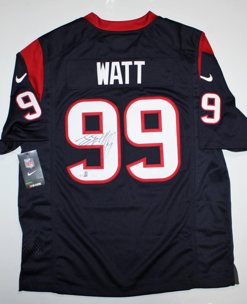 JJ Watt Autographed & Framed Blue Houston Texans Nike Jersey Auto JSA COA