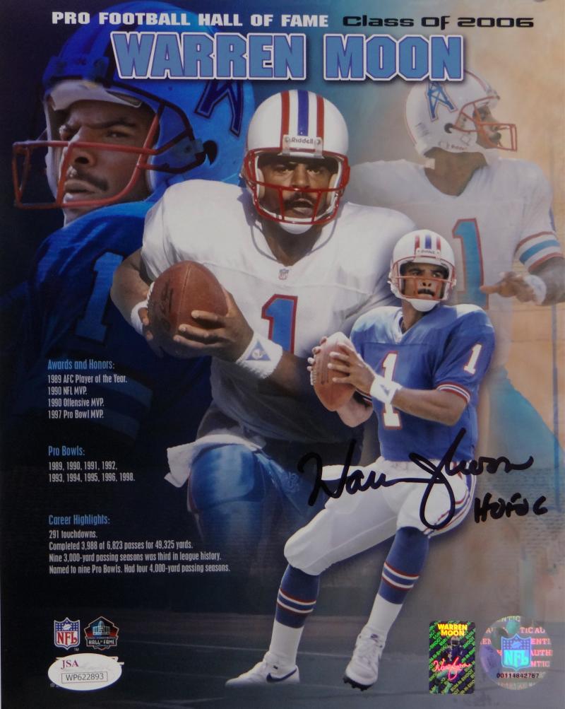 Warren Moon HOF Autographed Houston Oilers Speed Authentic Full