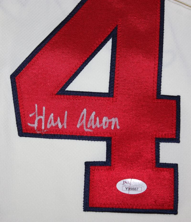 Autographed Hank Aaron Jersey With Letter Of Certification