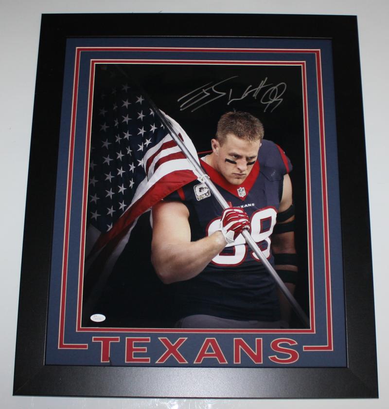 JJ Watt Autographed Framed Texans Jersey