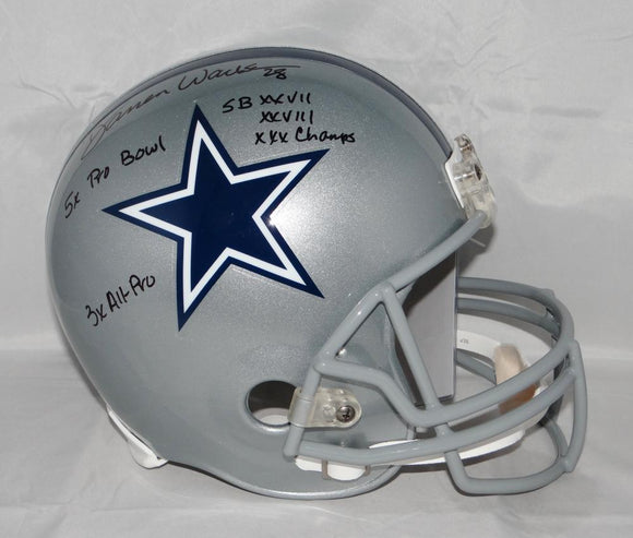 Darren Woodson Autographed Cowboys F/S Helmet w/ Stats- JSA Witnessed Auth