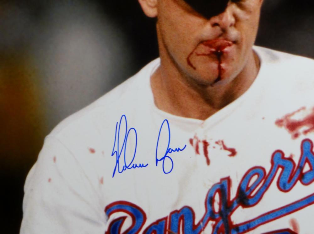 Nolan Ryan Signed Framed Texas Rangers 16x20 Blood Photo BAS – Super Sports  Center