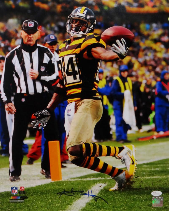 Antonio Brown Autographed Steelers 16x20 One Hand Catch PF Photo- JSA W Auth