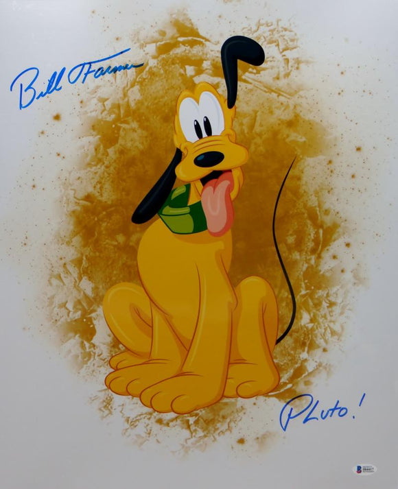 Bill Farmer Autographed Pluto 16x20 Photo- Beckett Auth *Blue