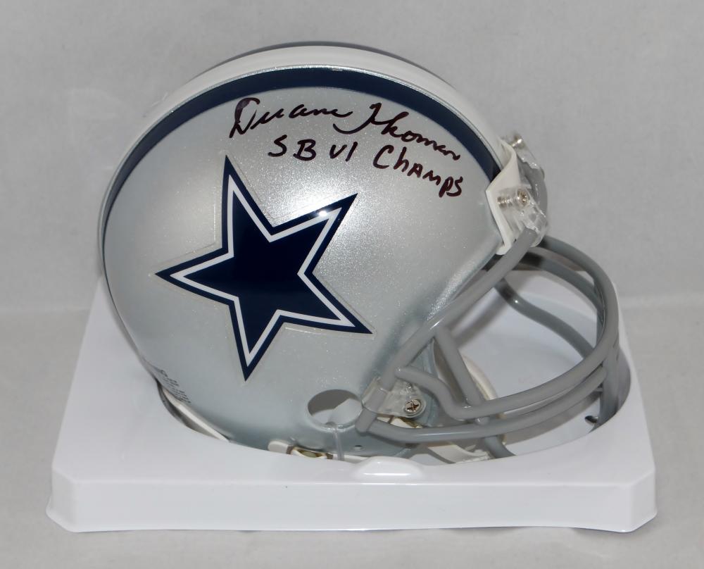 Duane Thomas Autographed Dallas Cowboys Mini Helmet W/ SB Champs- Jers –  The Jersey Source