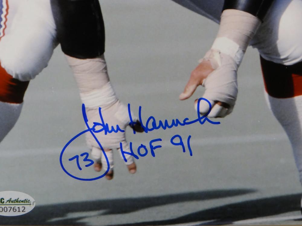 John Hannah New England Patriots Autographed 8 x 10 Close-Up