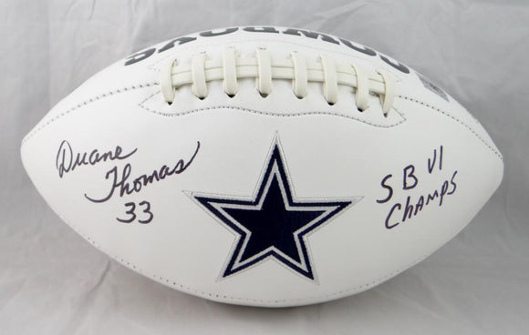Duane Thomas Autographed Dallas Cowboys Logo Football- The Jersey Source Auth INSC
