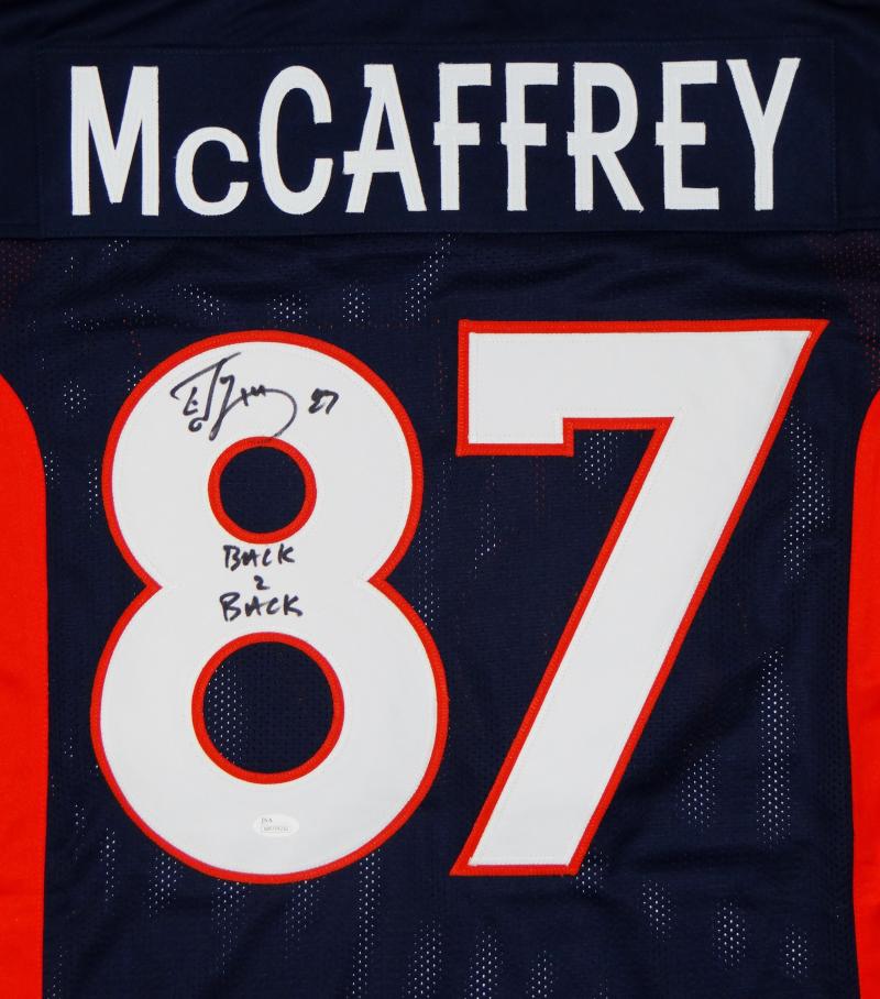 Ed McCaffrey Autographed Blue Pro Style Jersey W/ Back 2 Back- JSA Wit –  The Jersey Source