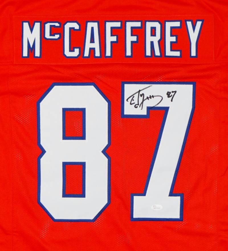 The Jersey Source Ed McCaffrey Autographed Orange Pro Style Jersey- JSA Witnessed Authenticated *7