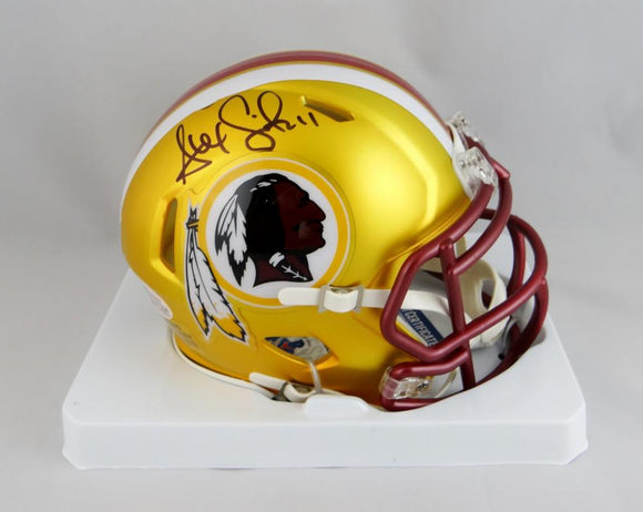 Alex Smith Signed Washington Redskins BLAZE Mini Helmet - Beckett Auth *Black