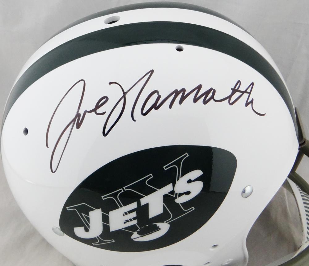 JOE NAMATH AUTOGRAPHED HAND SIGNED NEW YORK JETS RK HELMET