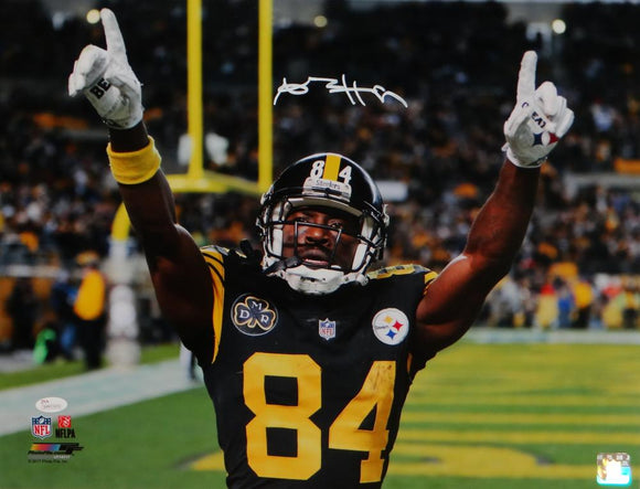 Antonio Brown Autographed Steelers 16x20 Pointing PF Photo- JSA W Auth *White