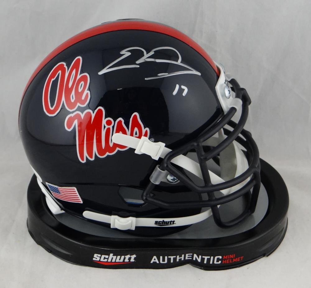 Evan Engram Autographed Ole Miss Navy Schutt Mini Helmet- JSA W Auth * –  The Jersey Source