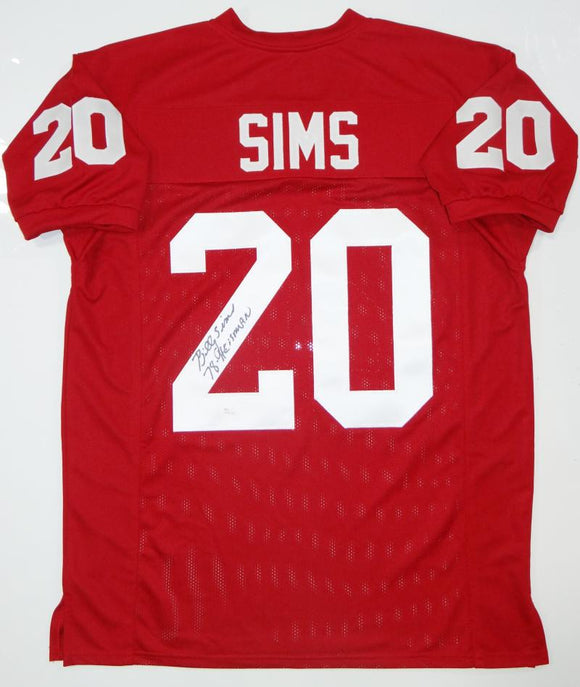 Billy Sims Autographed Maroon College Style Jersey W/ Heisman- JSA W Auth *2C
