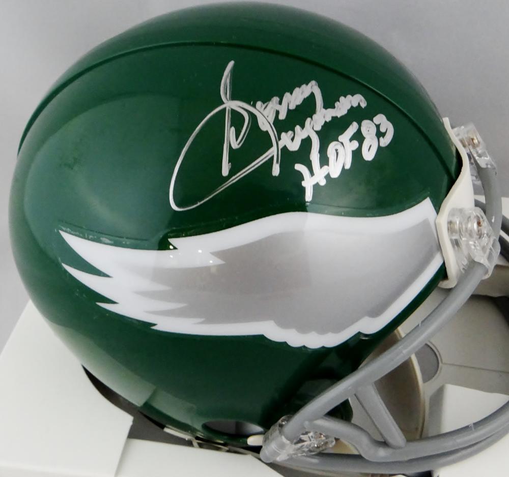 Sonny Jurgensen signed Philadelphia Eagles Throwback mini helmet W/ HOF  Insc JSA