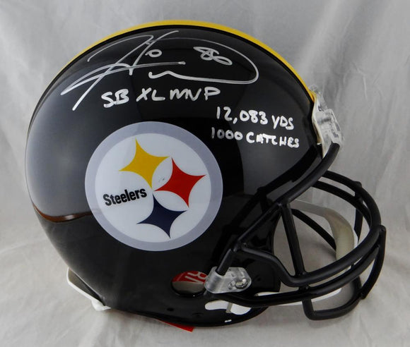 Hines Ward Autographed Steelers F/S ProLine Helmet w/ 3 Insc- JSA W Auth *Silver