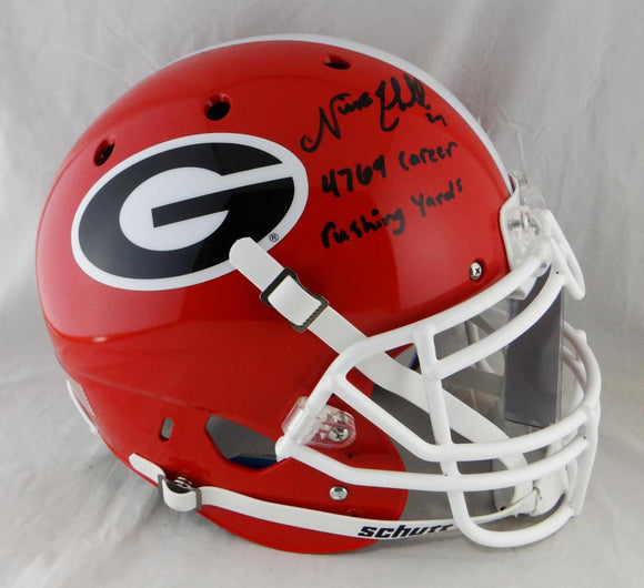 Nick Chubb Autographed Georgia ProLine F/S Helmet w/ Career Rush Yds- JSA W Auth *Black