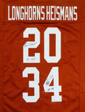 Earl Campbell Ricky Williams Autographed Orange College Jersey W/ HTs- JSA Witnessed Auth