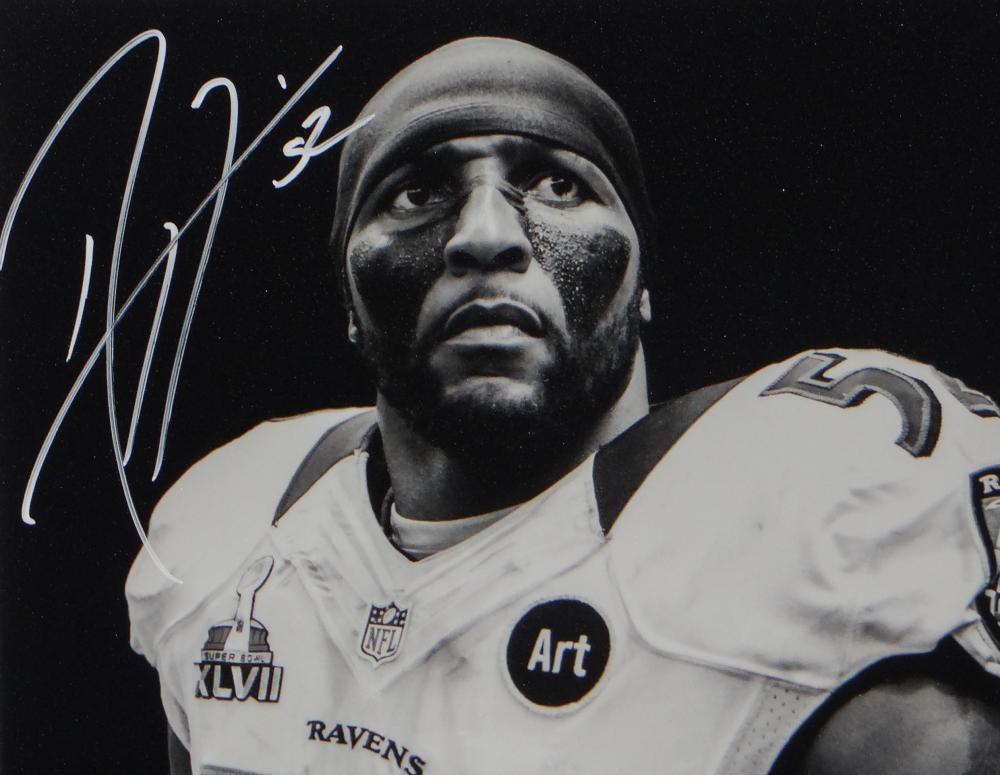 Ray Lewis Baltimore Ravens Autographed Signed Football Jersey - JSA  Hologram