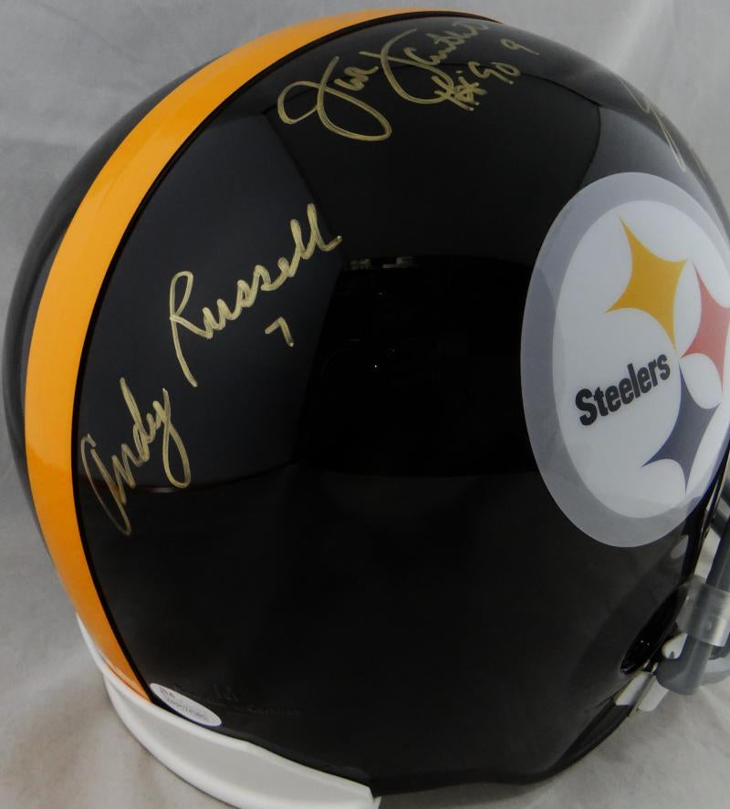 Jack Ham Autographed Signed Jack Lambert HOF Steelers Full-Size Football  Helmet JSA (A)