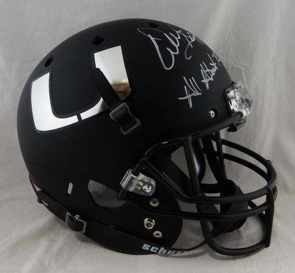 Warren Sapp Signed Miami Hurricanes F/S Black Helmet w/ All About The U- JSA W Auth *White