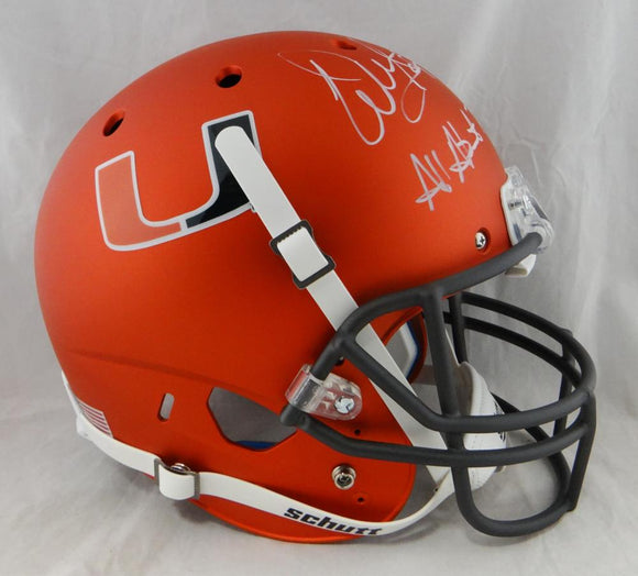 Warren Sapp Signed Miami Hurricanes F/S Orange Helmet w/ All About The U- JSA W Auth *White