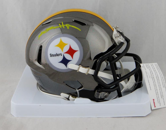 Antonio Brown Autographed Pittsburgh Steelers Chrome Mini Helmet- JSA W Auth *Yellow