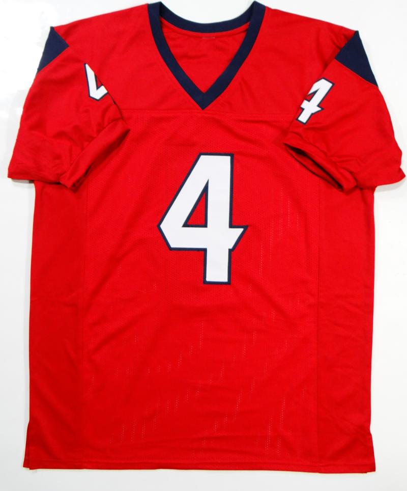 DESHAUN WATSON AUTOGRAPHED HOUSTON TEXANS #4 RED NIKE LIMITED JERSEY B –  Super Sports Center