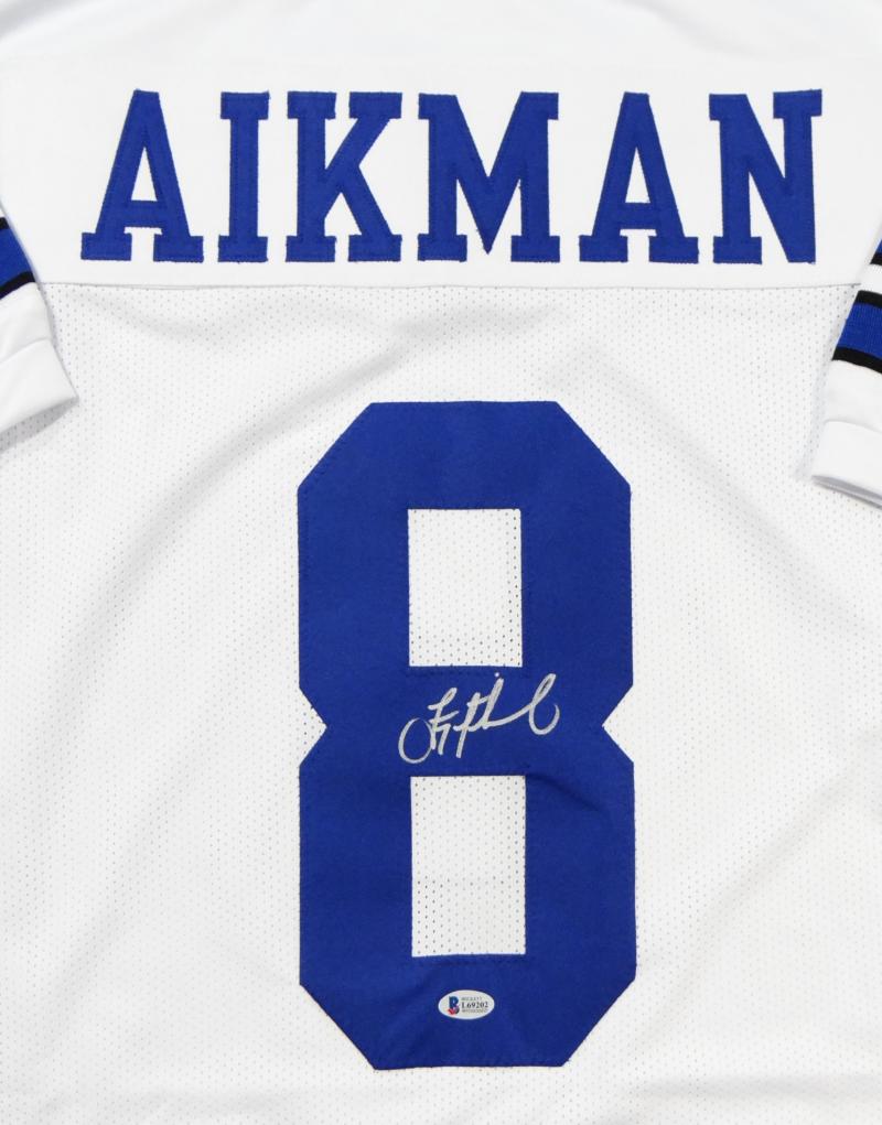 Troy Aikman Signed White Custom Football Jersey (Beckett)