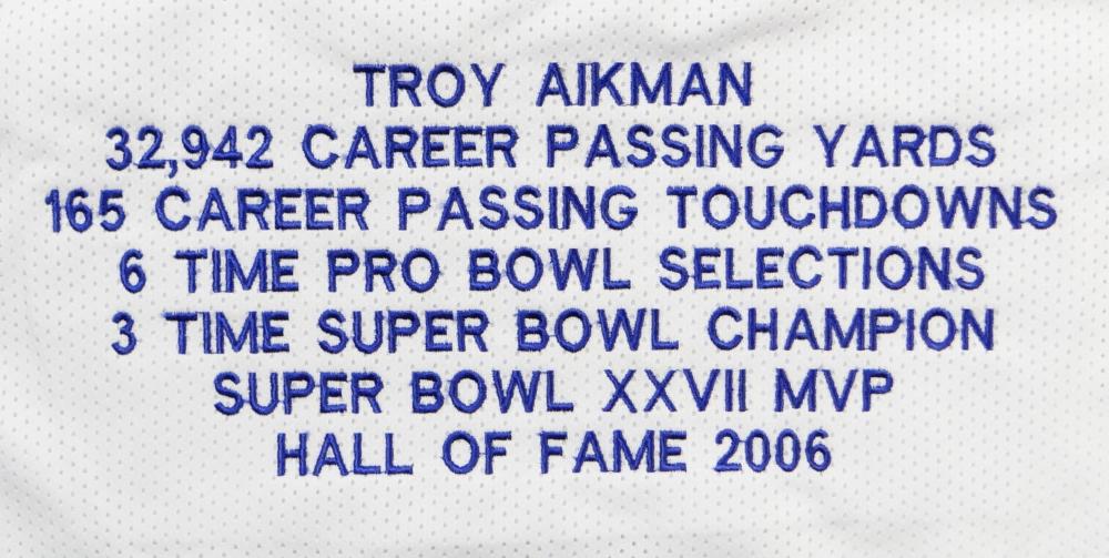 Troy Aikman Autographed Blue Pro Style STAT Jersey- Beckett W Auth *8 – The  Jersey Source