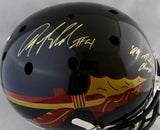 Anquan Boldin Autographed FL State Black Schutt F/S Helmet w/ Natl Champs - JSA W Auth *Gold