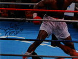 Buster Douglas Autographed 16x20 PF Tyson KO Photo w/Insc- JSA W Authenticated *Black
